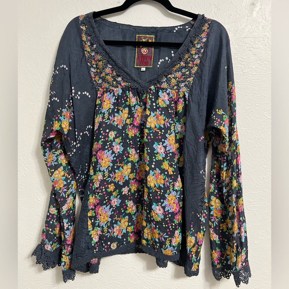 Johnny Was Multicolor Floral Blouse